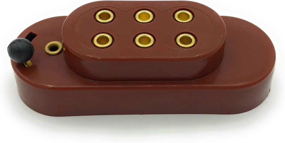 FADEDA Batteriekappe schaltbar in braun mit 3 Steckerbuchsen schaltbar, LxBxH in mm: 70x20x10. Für Krippen, Miniatur-, Hobby- und Modellbau, Puppenhauszubehör u. Modelleisenbahn.