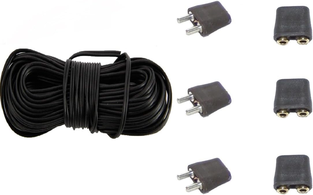 FADEDA Krippen, Weihnachtskrippen-Zubehör-Set 5m Kabel, 3 Stecker und 3 Steckverbindungen für 3,5-12 V Beleuchtung 7 Stück