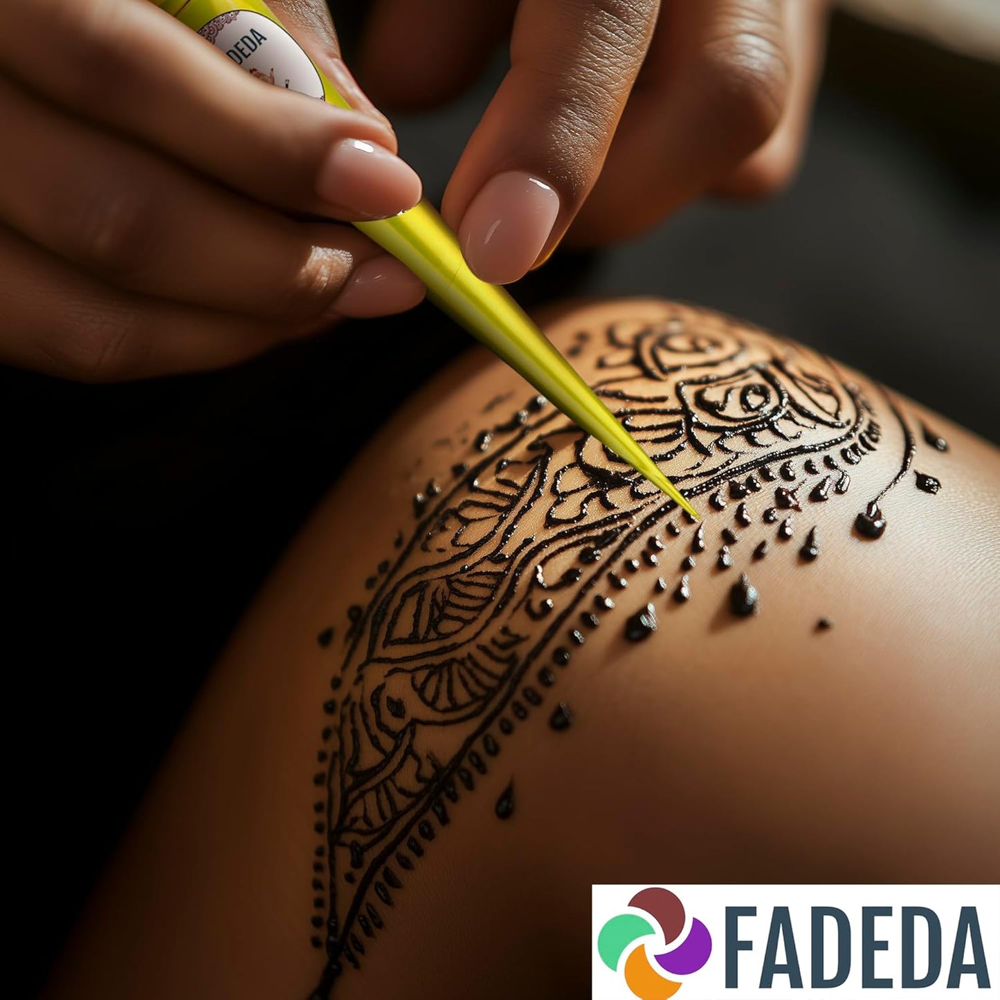 12x FADEDA 100% Natural Henna Paste Cones Kegel ROTBRAUN (KASTANIENBRAUN) No Mix, No PPD, 300g