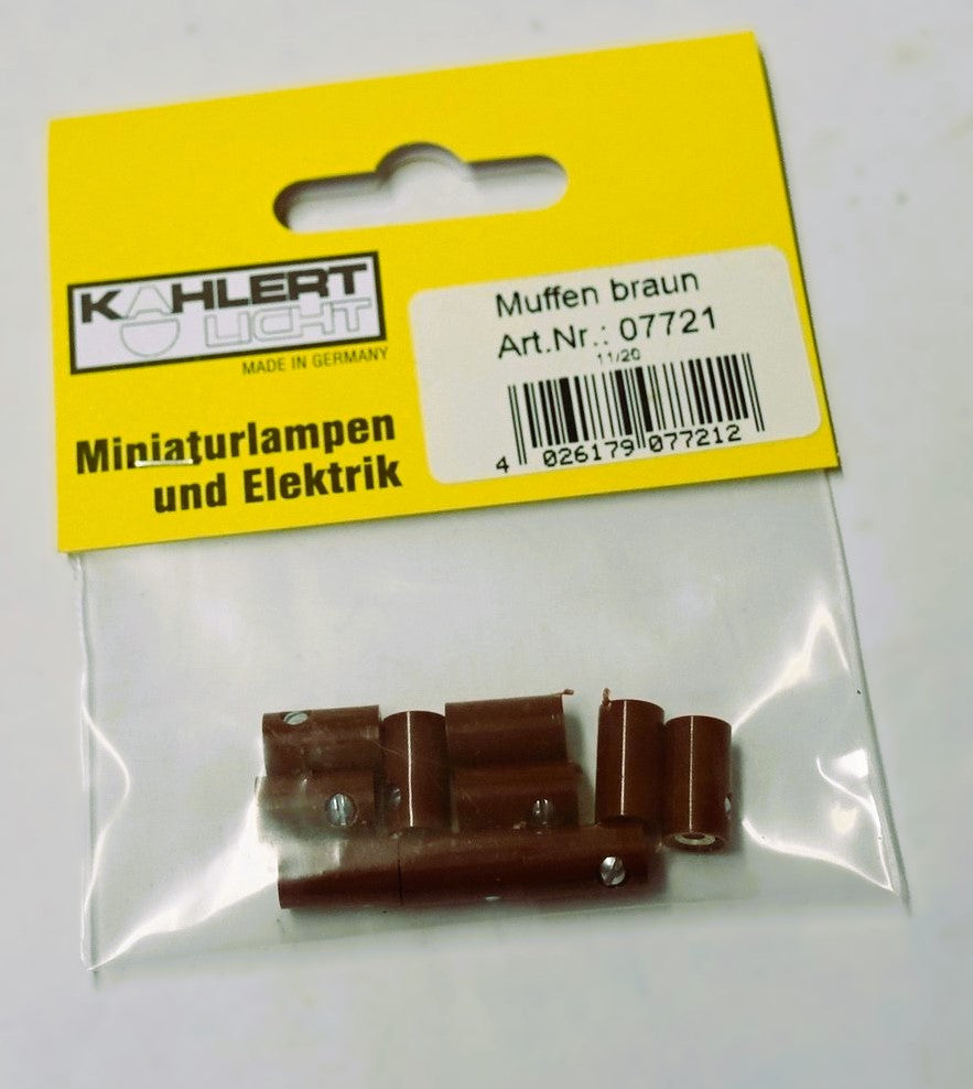 10x FADEDA Muffen HO, braun je 10 Stück verpackt , LxBxH in mm: 12x5x5. Für Krippen, Miniatur-, Hobby- und Modellbau, Puppenhauszubehör u. Modelleisenbahn.