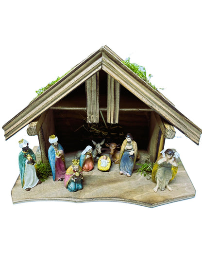 9x FADEDA Krippenfiguren / Höhe:8 cm / handbemalt / detailgetreue Krippen Figuren - Weihnachten Tisch Dekoration Krippe Zubehör