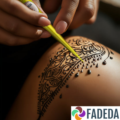 4x FADEDA 100% Natural Henna Paste Cones Kegel Natur-Braun No Mix, No PPD, 100g + 10 Sticker