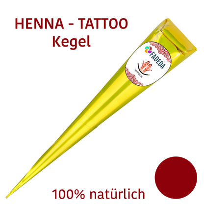 4x FADEDA 100% Natural Henna Paste Cones Kegel MIX, Naturbraun, Kastanien-Braun, Schwarz, 100g
