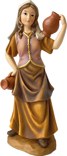 FADEDA Magd mit Krügen   / Höhe:30 cm / handbemalt / detailgetreue Krippen Figuren - Weihnachten Tisch Dekoration Krippe Zubehör