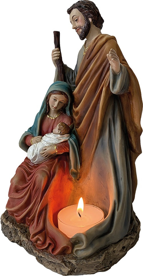 FADEDA Hlg. Familie, Krippenblock   / Höhe:21 cm / handbemalt / detailgetreue Krippen Figuren - Weihnachten Tisch Dekoration Krippe Zubehör