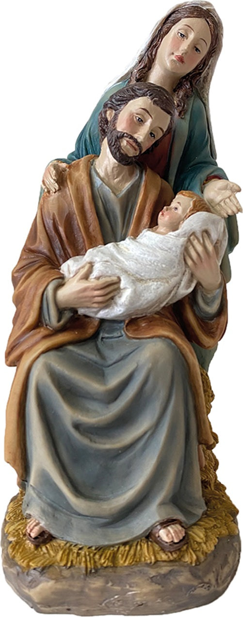 FADEDA Hlg. Familie, Krippenblock   / Höhe:19 cm / handbemalt / detailgetreue Krippen Figuren - Weihnachten Tisch Dekoration Krippe Zubehör