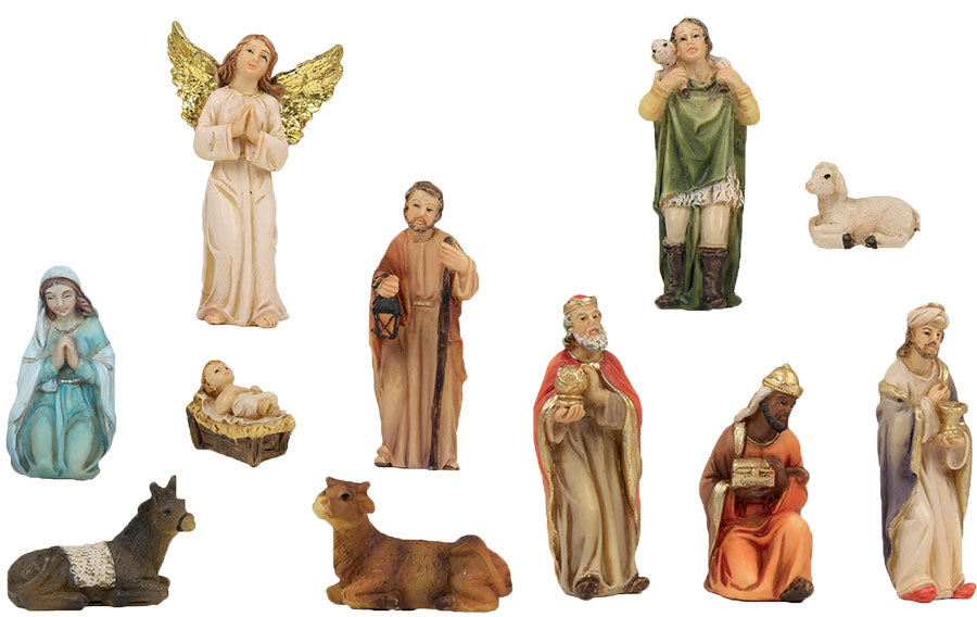 11x FADEDA Krippenfiguren   / Höhe:6 cm / handbemalt / detailgetreue Krippen Figuren - Weihnachten Tisch Dekoration Krippe Zubehör