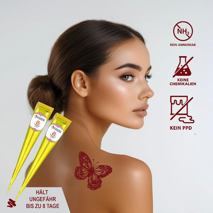 12x FADEDA 100% Natural Henna Paste Cones Kegel ROTBRAUN (KASTANIENBRAUN) No Mix, No PPD, 300g