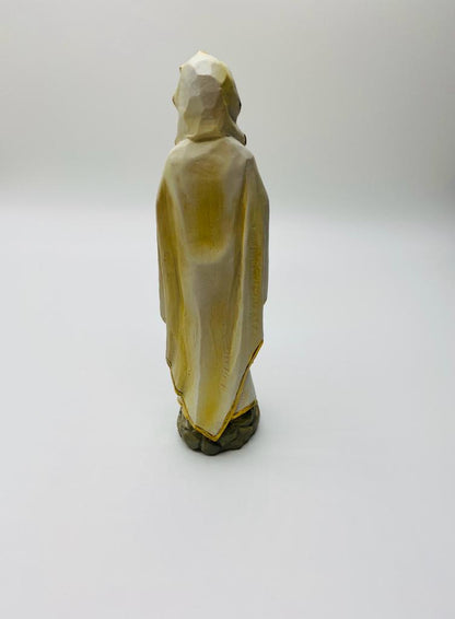 FADEDA Madonna Lourdes in Holzoptik   / Höhe:20 cm / handbemalt / detailgetreue Krippen Figuren - Weihnachten Tisch Dekoration Krippe Zubehör