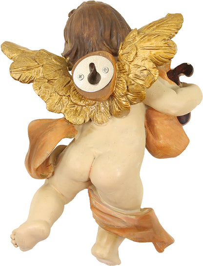 4x FADEDA Wandengel musizierend  / Höhe:15 cm / handbemalt / detailgetreue Krippen Figuren - Weihnachten Tisch Dekoration Krippe Zubehör