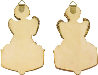 2x FADEDA Weihwasserkessel mit Engel  / Höhe:12 cm / handbemalt / detailgetreue Krippen Figuren - Weihnachten Tisch Dekoration Krippe Zubehör