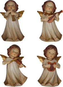 4x FADEDA Engel musizierend / Höhe:14 cm / handbemalt / detailgetreue Krippen Figuren - Weihnachten Tisch Dekoration Krippe Zubehör
