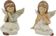 2x FADEDA Engel sitzend  / Höhe:8 cm / handbemalt / detailgetreue Krippen Figuren - Weihnachten Tisch Dekoration Krippe Zubehör