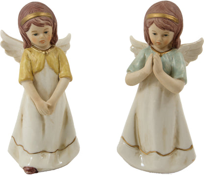2x FADEDA Engel stehend  / Höhe:16 cm / handbemalt / detailgetreue Krippen Figuren - Weihnachten Tisch Dekoration Krippe Zubehör