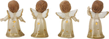 4x FADEDA Engel mit LED-Licht  / Höhe:12 cm / handbemalt / detailgetreue Krippen Figuren - Weihnachten Tisch Dekoration Krippe Zubehör