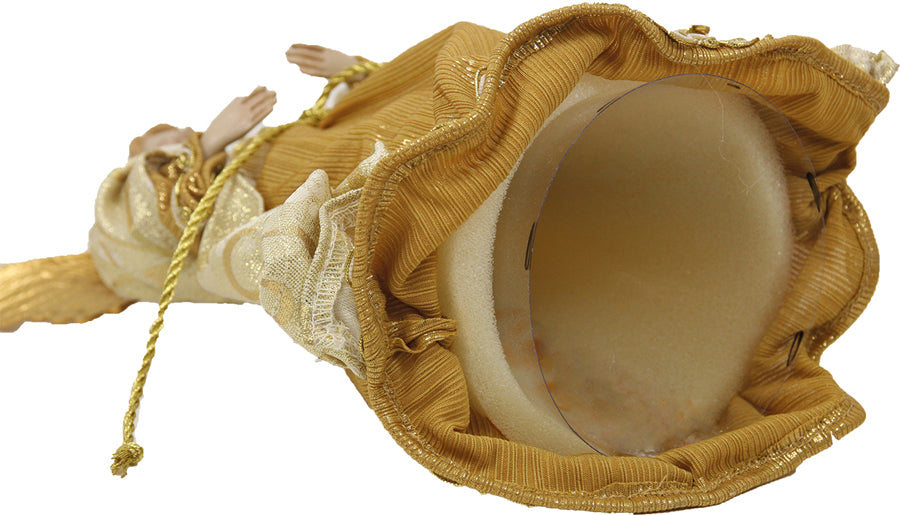 FADEDA Engel mit Stoffkleid, gold  / Höhe:35 cm / handbemalt / detailgetreue Krippen Figuren - Weihnachten Tisch Dekoration Krippe Zubehör