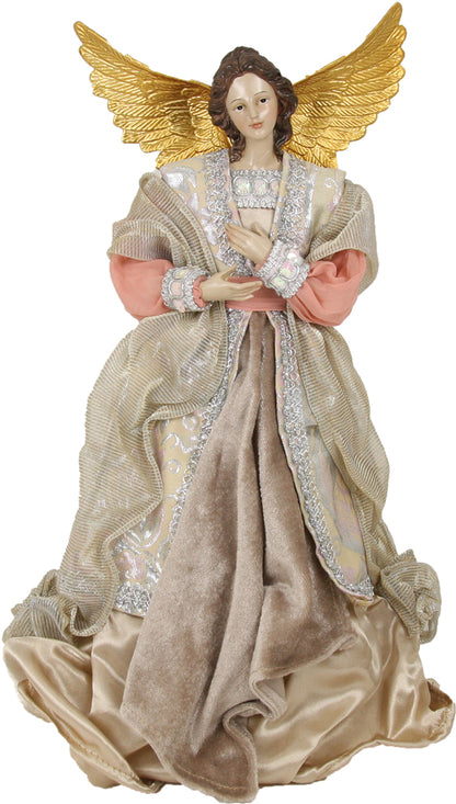 FADEDA Engel mit Stoffkleid, rose  / Höhe:35 cm / handbemalt / detailgetreue Krippen Figuren - Weihnachten Tisch Dekoration Krippe Zubehör