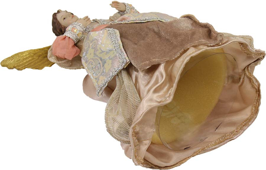FADEDA Engel mit Stoffkleid, rose  / Höhe:28 cm / handbemalt / detailgetreue Krippen Figuren - Weihnachten Tisch Dekoration Krippe Zubehör