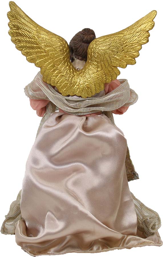 FADEDA Engel mit Stoffkleid, rose  / Höhe:28 cm / handbemalt / detailgetreue Krippen Figuren - Weihnachten Tisch Dekoration Krippe Zubehör