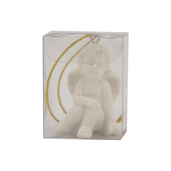 2x FADEDA Engel mit Goldfaden, weiß  / Höhe:5 cm / handbemalt / detailgetreue Krippen Figuren - Weihnachten Tisch Dekoration Krippe Zubehör