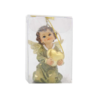 4x FADEDA Engelchen mit Goldfaden  / Höhe:5 cm / handbemalt / detailgetreue Krippen Figuren - Weihnachten Tisch Dekoration Krippe Zubehör