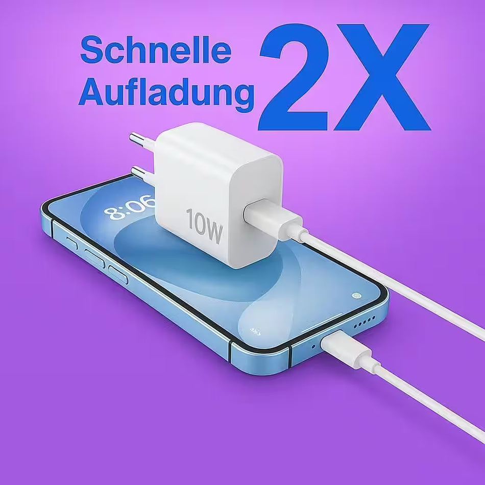 FADEDA USB C Ladegerät Ladekabel für iPhone 16/16 Plus/16 Pro/16 Pro Max/15/15 Plus/15 Pro/15 Pro Max, Galaxy S20fe - S25 und S8 - S10 und A12-A13, A33 und A50 - A55 5g 10W Type C Adapter