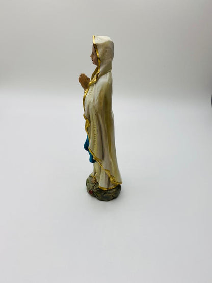 FADEDA Madonna Lourdes in Holzoptik   / Höhe:20 cm / handbemalt / detailgetreue Krippen Figuren - Weihnachten Tisch Dekoration Krippe Zubehör