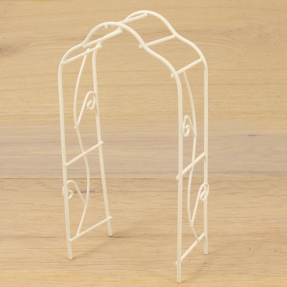 FADEDA Rankbogen mini, weiß  / Höhe:10 cm / handbemalt / detailgetreue Krippen Figuren - Weihnachten Tisch Dekoration Krippe Zubehör