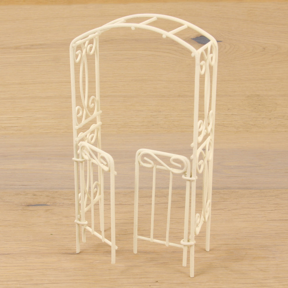 FADEDA Rankbogen mit Türen, weiß  / Höhe:15 cm / handbemalt / detailgetreue Krippen Figuren - Weihnachten Tisch Dekoration Krippe Zubehör