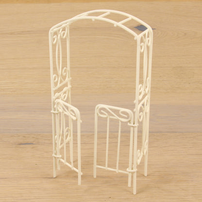 FADEDA Rankbogen mit Türen, weiß  / Höhe:15 cm / handbemalt / detailgetreue Krippen Figuren - Weihnachten Tisch Dekoration Krippe Zubehör