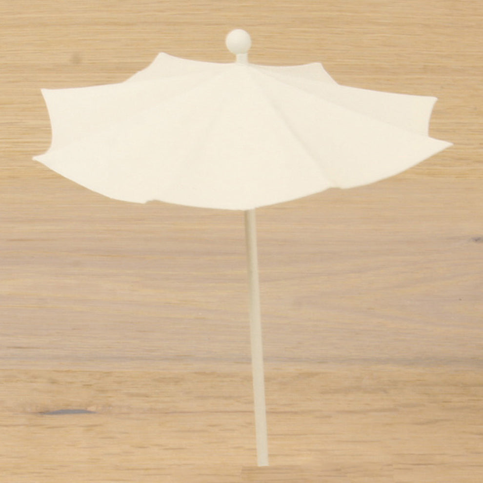 FADEDA Sonnenschirm steckbar mini, weiß  / Höhe:10 cm / handbemalt / detailgetreue Krippen Figuren - Weihnachten Tisch Dekoration Krippe Zubehör