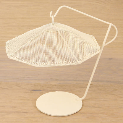 2x FADEDA Sonnenschirm groß, weiß  / Höhe:19 cm / handbemalt / detailgetreue Krippen Figuren - Weihnachten Tisch Dekoration Krippe Zubehör