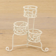 FADEDA Pflanzgefäß 3 Etagen mini, weiß  / Höhe:9 cm / handbemalt / detailgetreue Krippen Figuren - Weihnachten Tisch Dekoration Krippe Zubehör