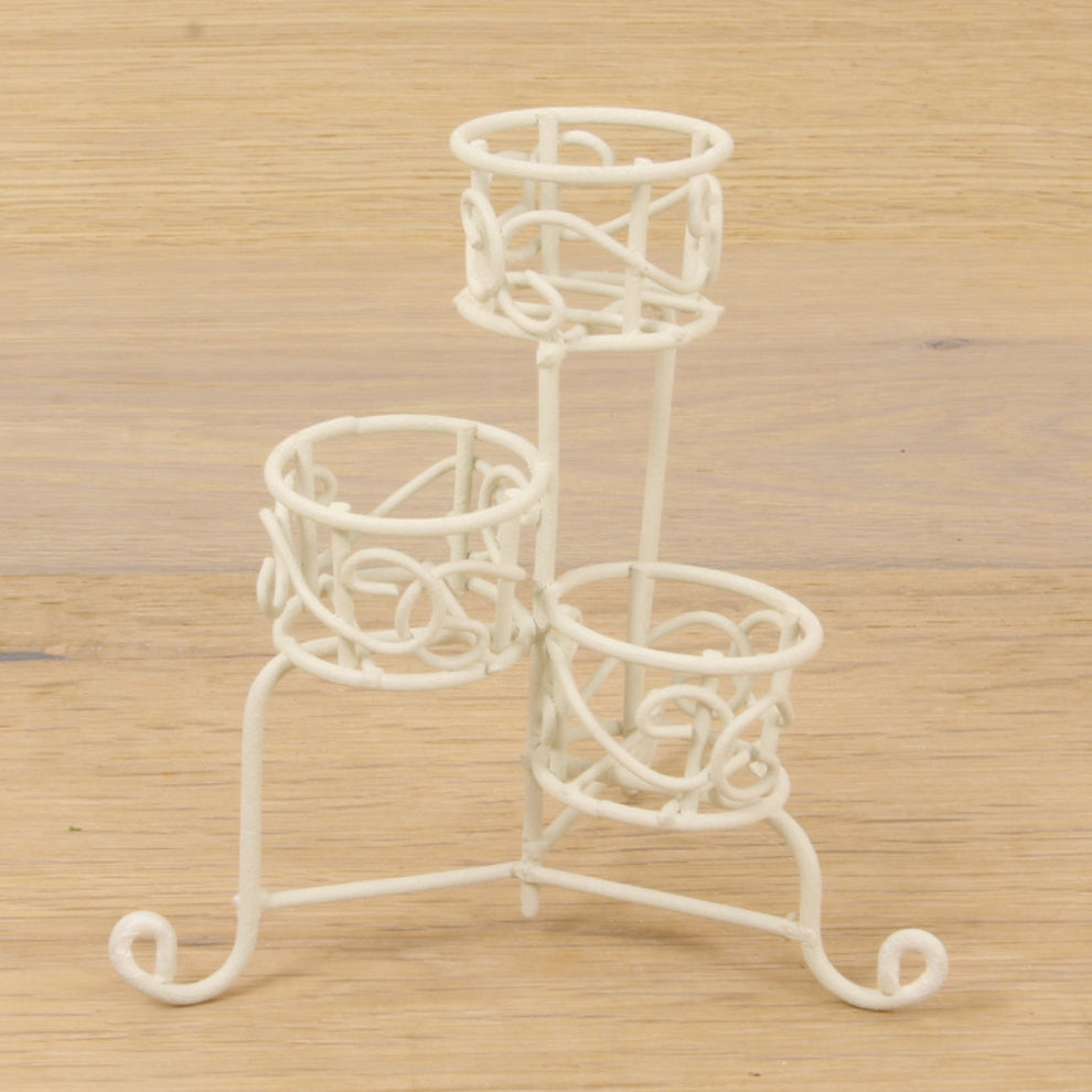 FADEDA Pflanzgefäß 3 Etagen, weiß  / Höhe:12 cm / handbemalt / detailgetreue Krippen Figuren - Weihnachten Tisch Dekoration Krippe Zubehör