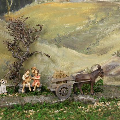 FADEDA Weg-Kurve Steinoptik  / Höhe:2 cm / handbemalt / detailgetreue Krippen Figuren - Weihnachten Tisch Dekoration Krippe Zubehör