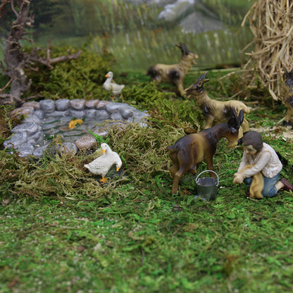 FADEDA Gartenteich mit Fischen  / Höhe:3 cm / handbemalt / detailgetreue Krippen Figuren - Weihnachten Tisch Dekoration Krippe Zubehör