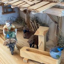 3x FADEDA Vogel auf Korb / Höhe:4 cm / handbemalt / detailgetreue Krippen Figuren - Weihnachten Tisch Dekoration Krippe Zubehör