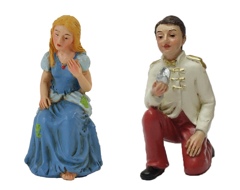 2x FADEDA Aschenputtel / Höhe:8 cm / handbemalt / detailgetreue Krippen Figuren - Weihnachten Tisch Dekoration Krippe Zubehör