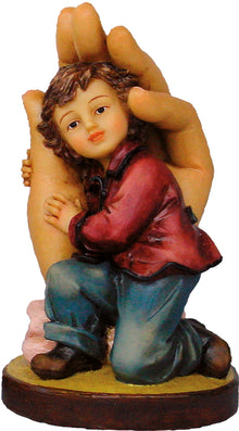 FADEDA Schützende Hand, Junge  / Höhe:12 cm / handbemalt / detailgetreue Krippen Figuren - Weihnachten Tisch Dekoration Krippe Zubehör