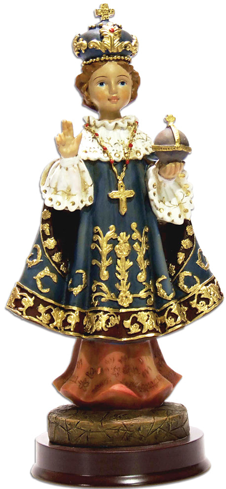 FADEDA Prager Jesuskind, Blauer Umhang  / Höhe:19 cm / handbemalt / detailgetreue Krippen Figuren - Weihnachten Tisch Dekoration Krippe Zubehör