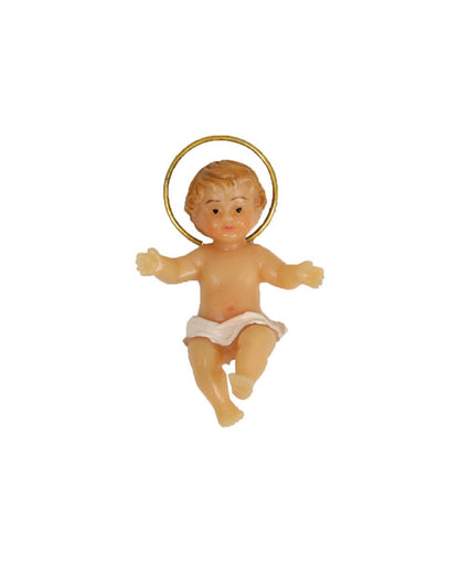 FADEDA Jesuskind mit Heiligenschein  / Höhe:4 cm / handbemalt / detailgetreue Krippen Figuren - Weihnachten Tisch Dekoration Krippe Zubehör