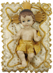 FADEDA Jesuskind auf Kissen, creme  / Höhe:24 cm / handbemalt / detailgetreue Krippen Figuren - Weihnachten Tisch Dekoration Krippe Zubehör