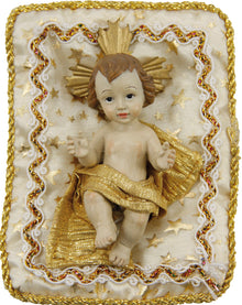 FADEDA Jesuskind auf Kissen, creme / Höhe:10 cm / handbemalt / detailgetreue Krippen Figuren - Weihnachten Tisch Dekoration Krippe Zubehör