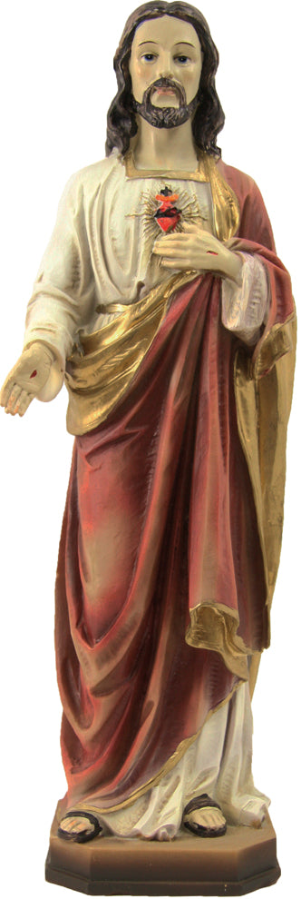 FADEDA Herz-Jesus  / Höhe:21 cm / handbemalt / detailgetreue Krippen Figuren - Weihnachten Tisch Dekoration Krippe Zubehör