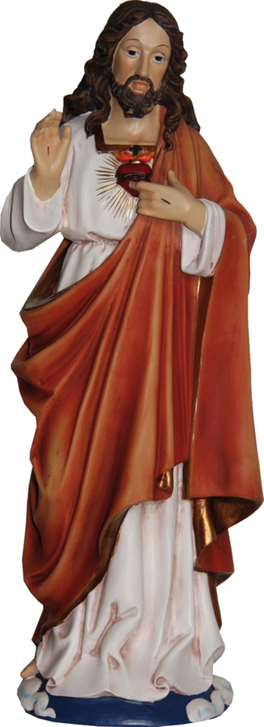 FADEDA Herz - Jesus  / Höhe:13 cm / handbemalt / detailgetreue Krippen Figuren - Weihnachten Tisch Dekoration Krippe Zubehör