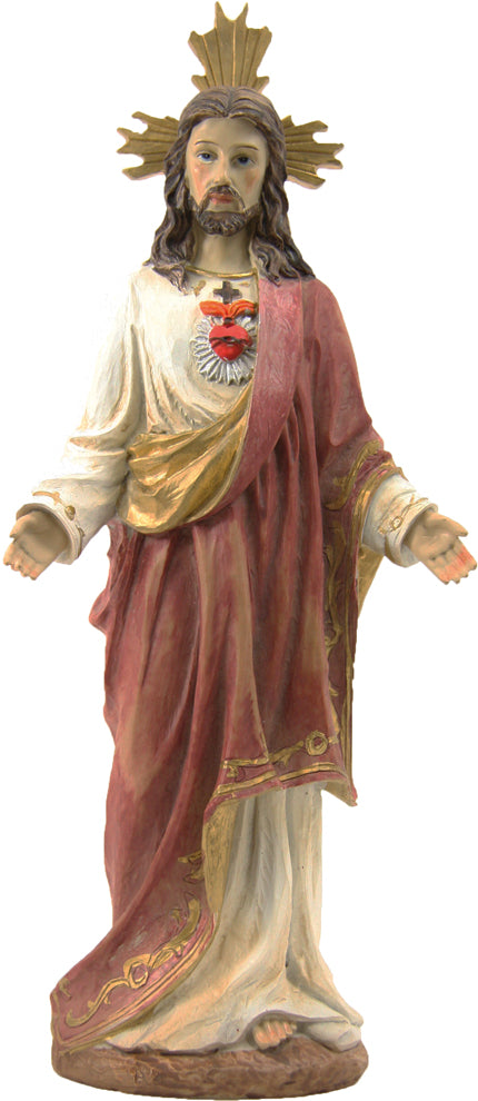 FADEDA Herz - Jesus / Höhe:13 cm / handbemalt / detailgetreue Krippen Figuren - Weihnachten Tisch Dekoration Krippe Zubehör