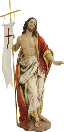 2x FADEDA Jesus Auferstehung / Höhe:30 cm / handbemalt / detailgetreue Krippen Figuren - Weihnachten Tisch Dekoration Krippe Zubehör