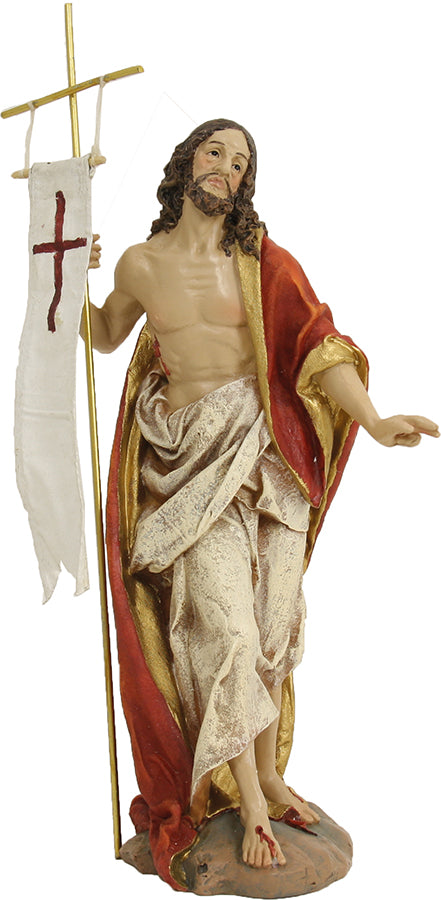 2x FADEDA Jesus Auferstehung / Höhe:30 cm / handbemalt / detailgetreue Krippen Figuren - Weihnachten Tisch Dekoration Krippe Zubehör