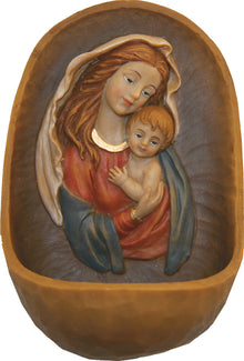 FADEDA Weihwasserkessel "Maria mit Kind"  / Höhe:13 cm / handbemalt / detailgetreue Krippen Figuren - Weihnachten Tisch Dekoration Krippe Zubehör