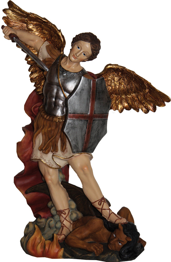FADEDA Hlg. Michael  / Höhe:13 cm / handbemalt / detailgetreue Krippen Figuren - Weihnachten Tisch Dekoration Krippe Zubehör